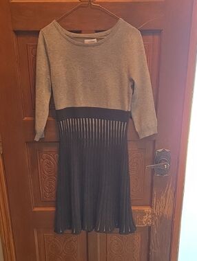 3 For $40 Calvin Klein Gray Knit Top with Black Pleated Skirt Dress